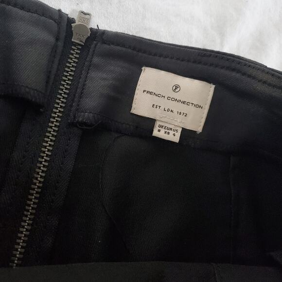 French Connection Skirt Coated Denim Lace Up Party Date Night Sexy Holiday Goth - Picture 13 of 13